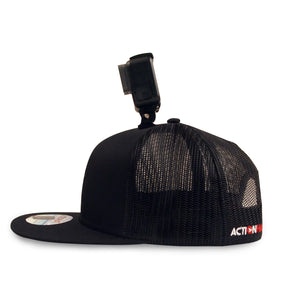 ActionHat Mesh: Black Flat Bill - Hat Mount for GoPro